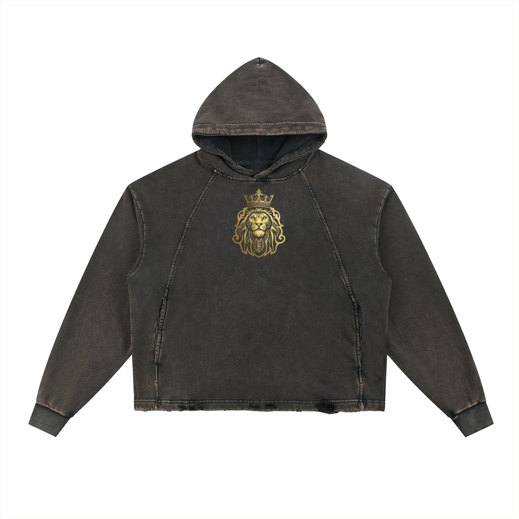 Dragon King Deadlift: Vintage Washed Frayed-Hem Hoodie